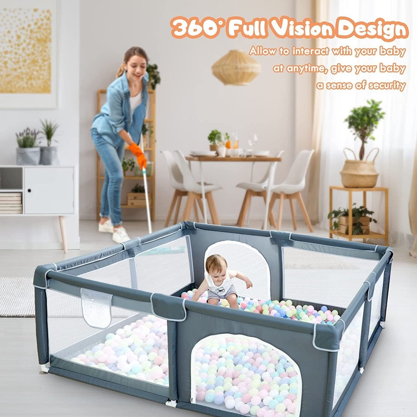 79x71 Large Baby Playpen