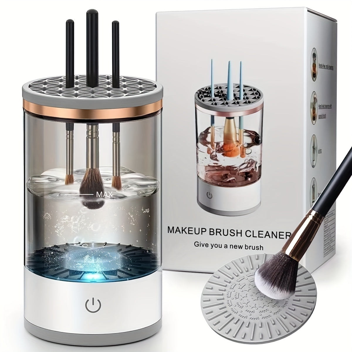 Odorless Battery-Free USB-Powered Makeup Brush Cleaner