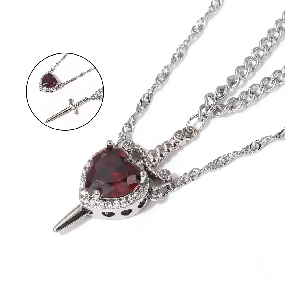 Heart and Sword Necklace