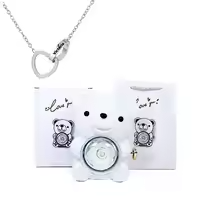 Eternal Rose Teddy Bear Gifts Box with Necklace