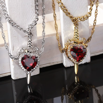 Heart and Sword Necklace