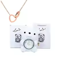 Eternal Rose Teddy Bear Gifts Box with Necklace