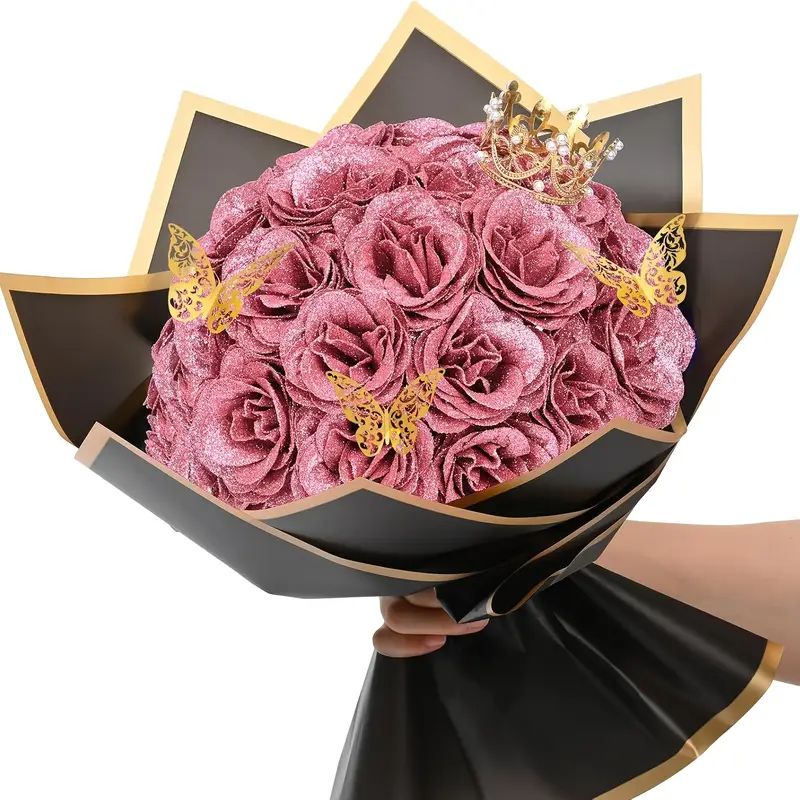 Glittering Everlasting Rose Bouquet