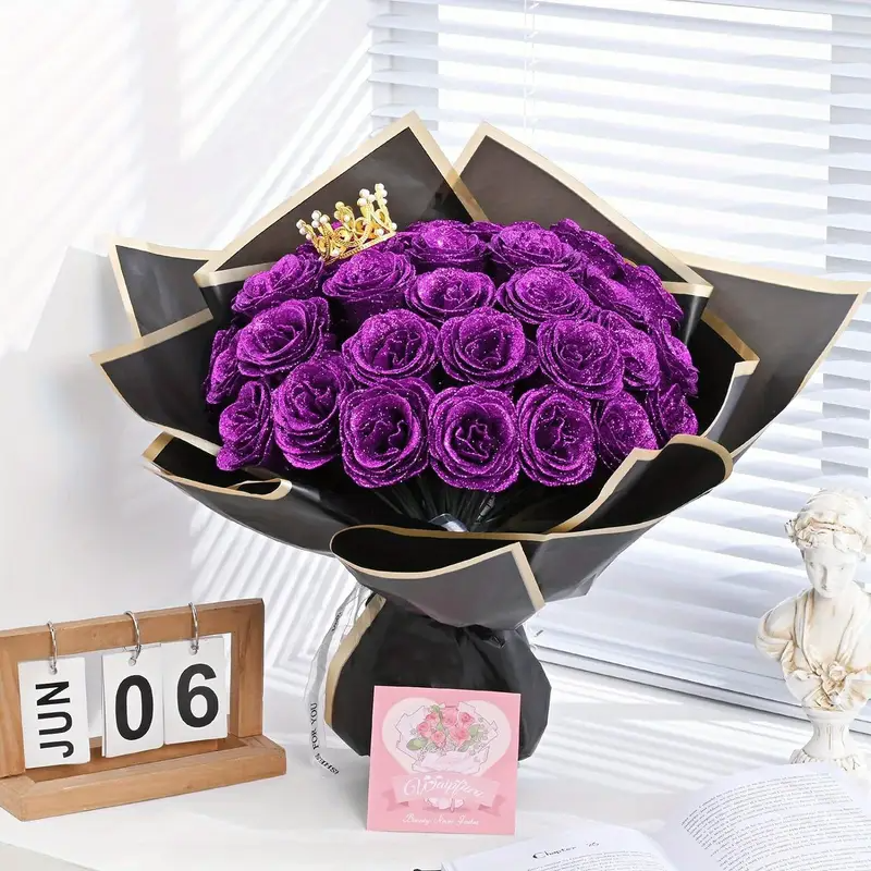 Glittering Everlasting Rose Bouquet