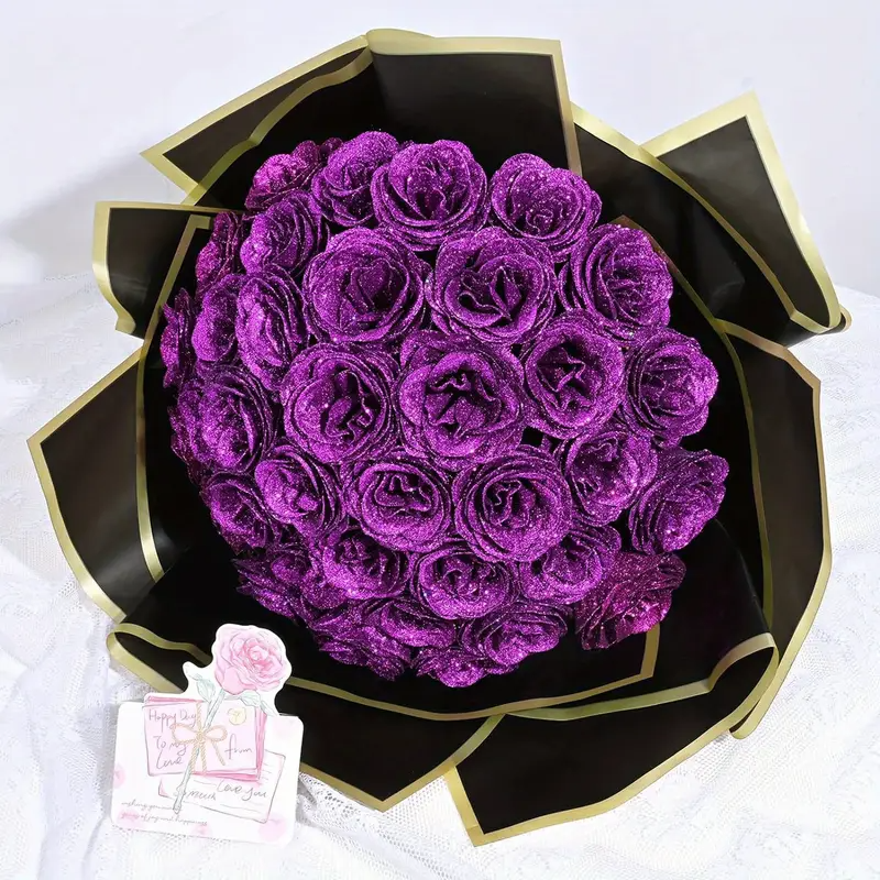 Glittering Everlasting Rose Bouquet